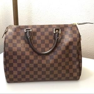 Louis Vuitton Ebene Damier Speedy 30 Satchel